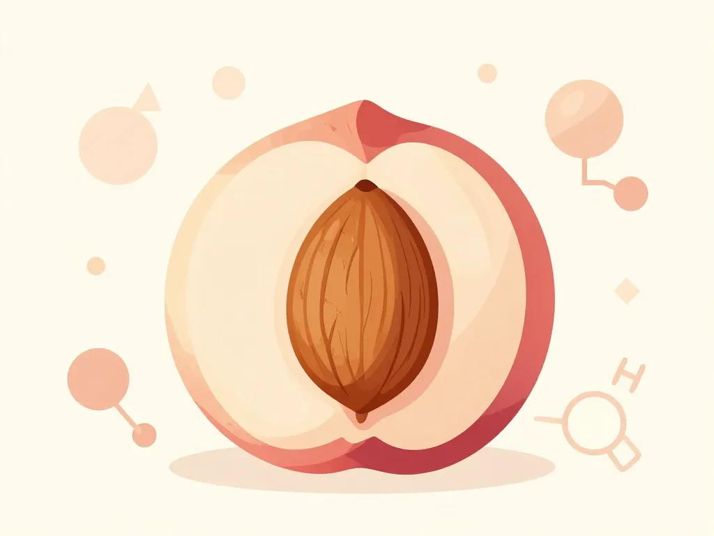 schema anatomie noyau de peche coupe