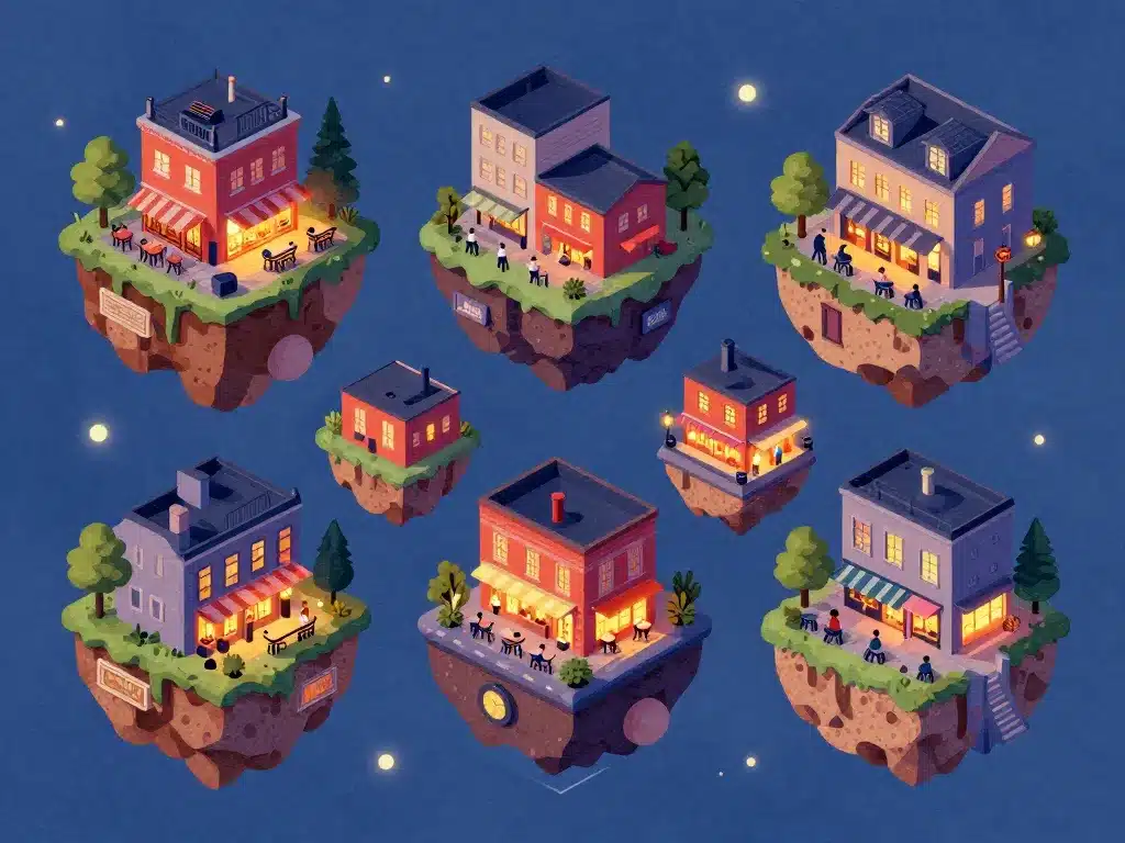 bar lille quartiers soirée illustration