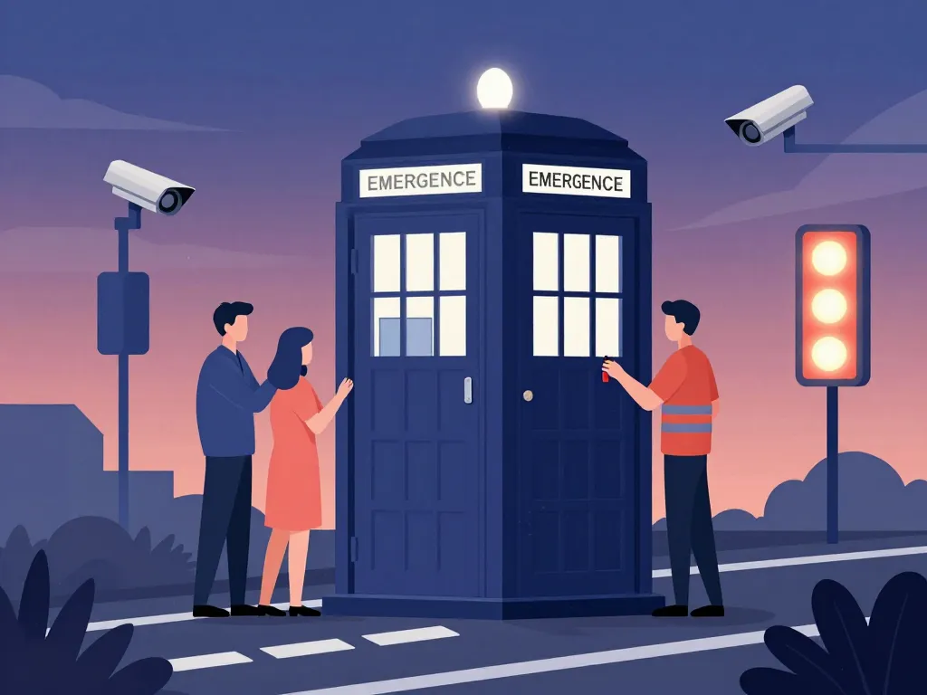 Utilisation borne d'appel d'urgence sur route