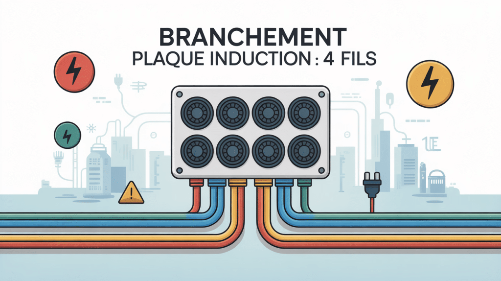 branchement plaque induction 4 fils raccordement électrique sécurisé