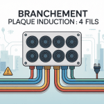 branchement plaque induction 4 fils raccordement électrique sécurisé