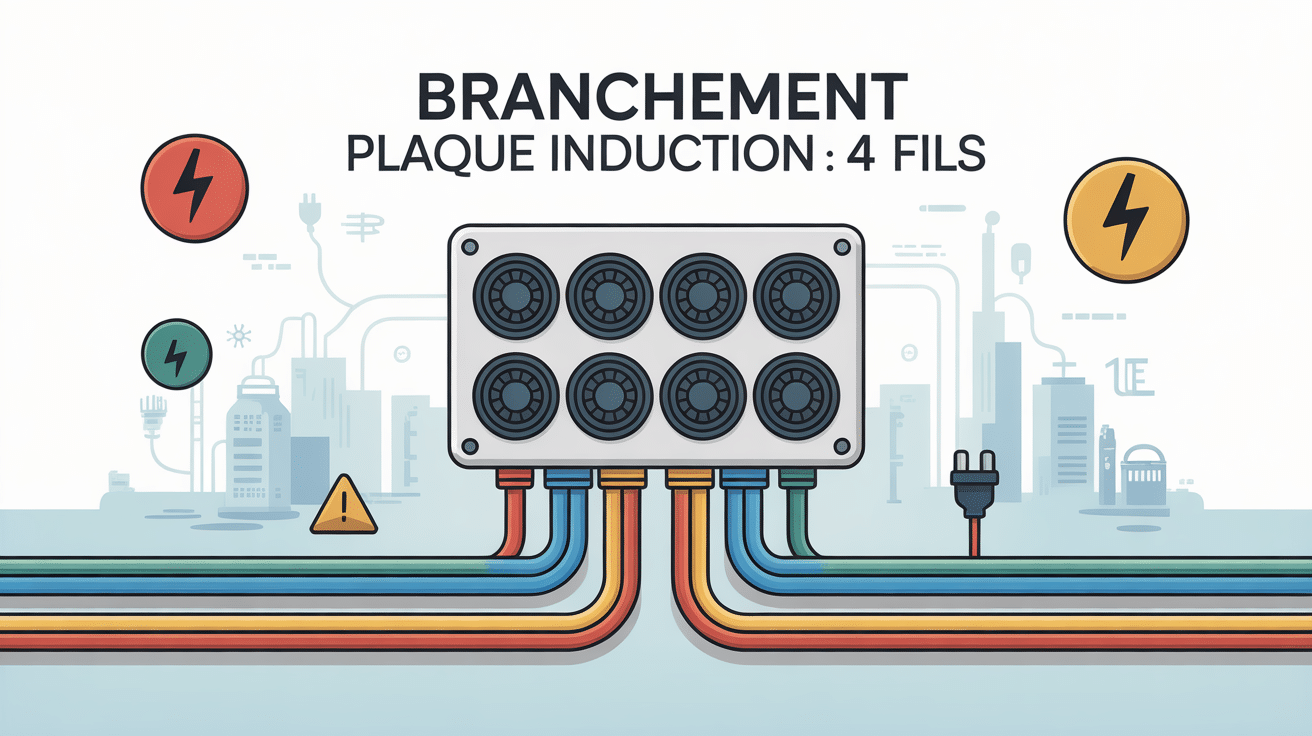 branchement plaque induction 4 fils raccordement électrique sécurisé