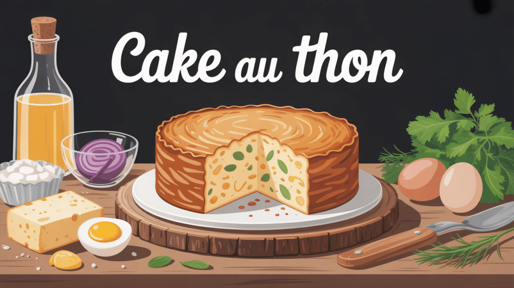 cake au thon présenté avec ingrédients frais