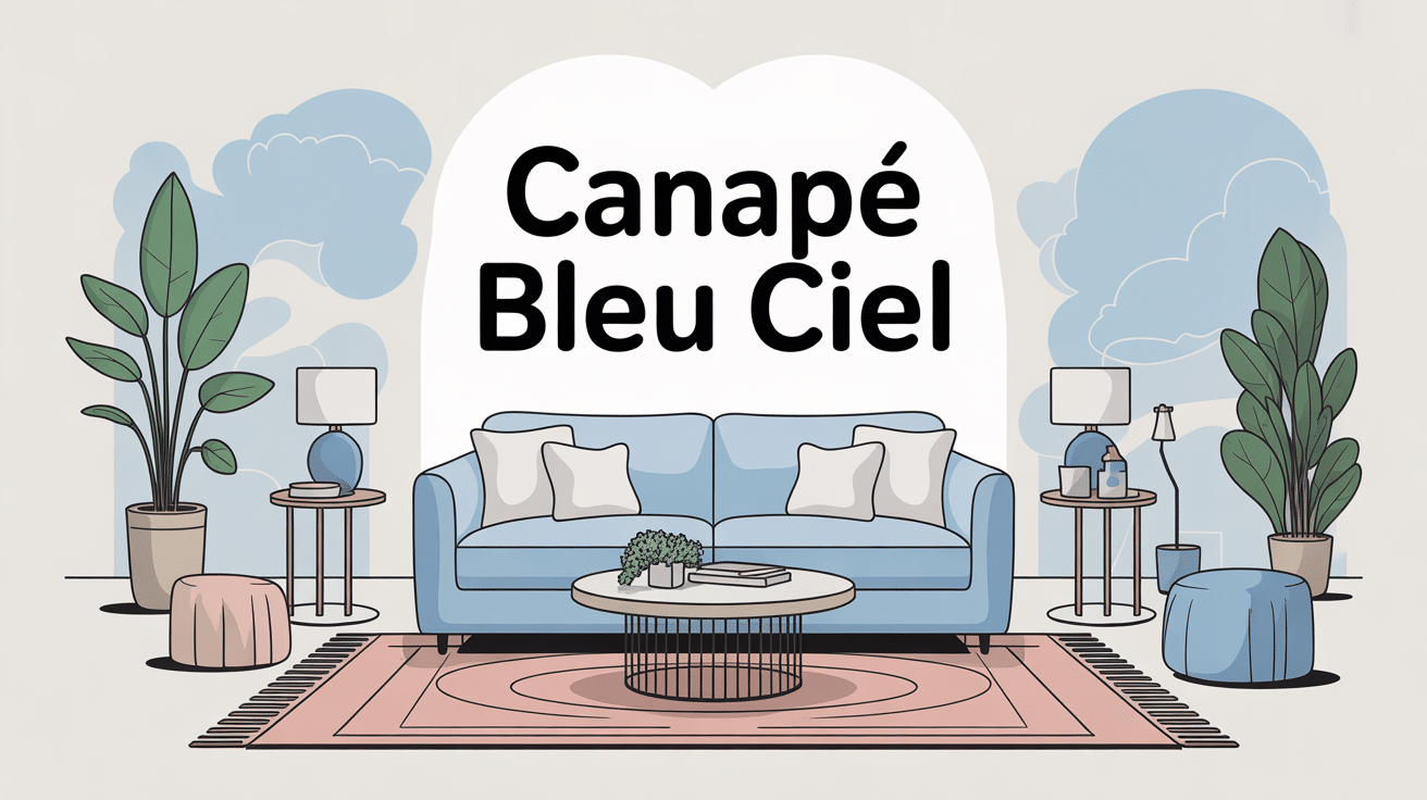 canapé bleu ciel pièce maîtresse dans un salon moderne