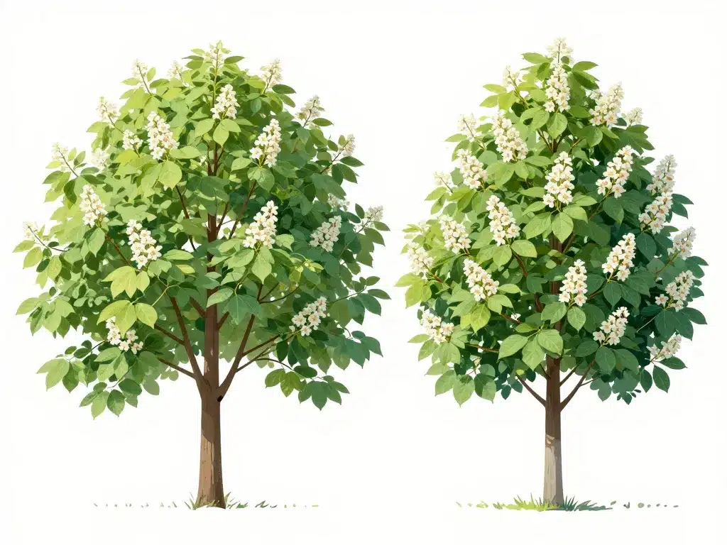Comparatif catalpa commun boule jardin