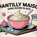 chantilly maison sans sucre glace illustration bol crème fouettée