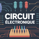 illustration vectorielle circuit electronique avec composants