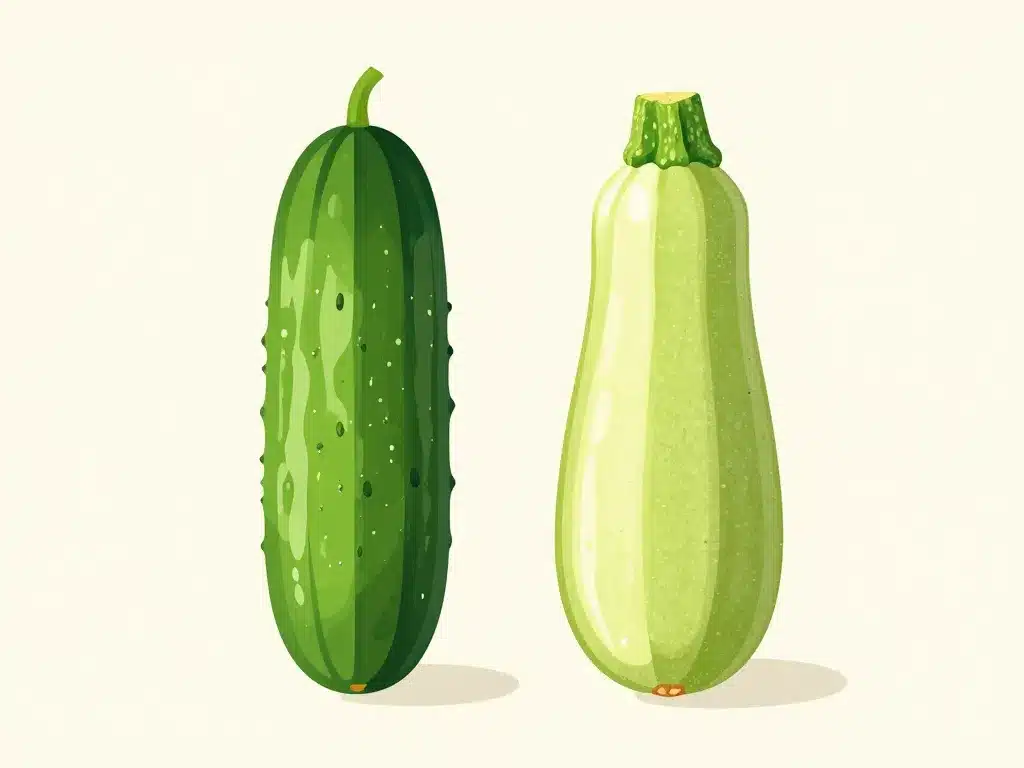 Différences entre concombre et courgette en image