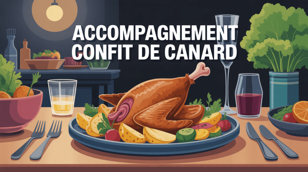 confit de canard accompagnement avec garnitures colorées