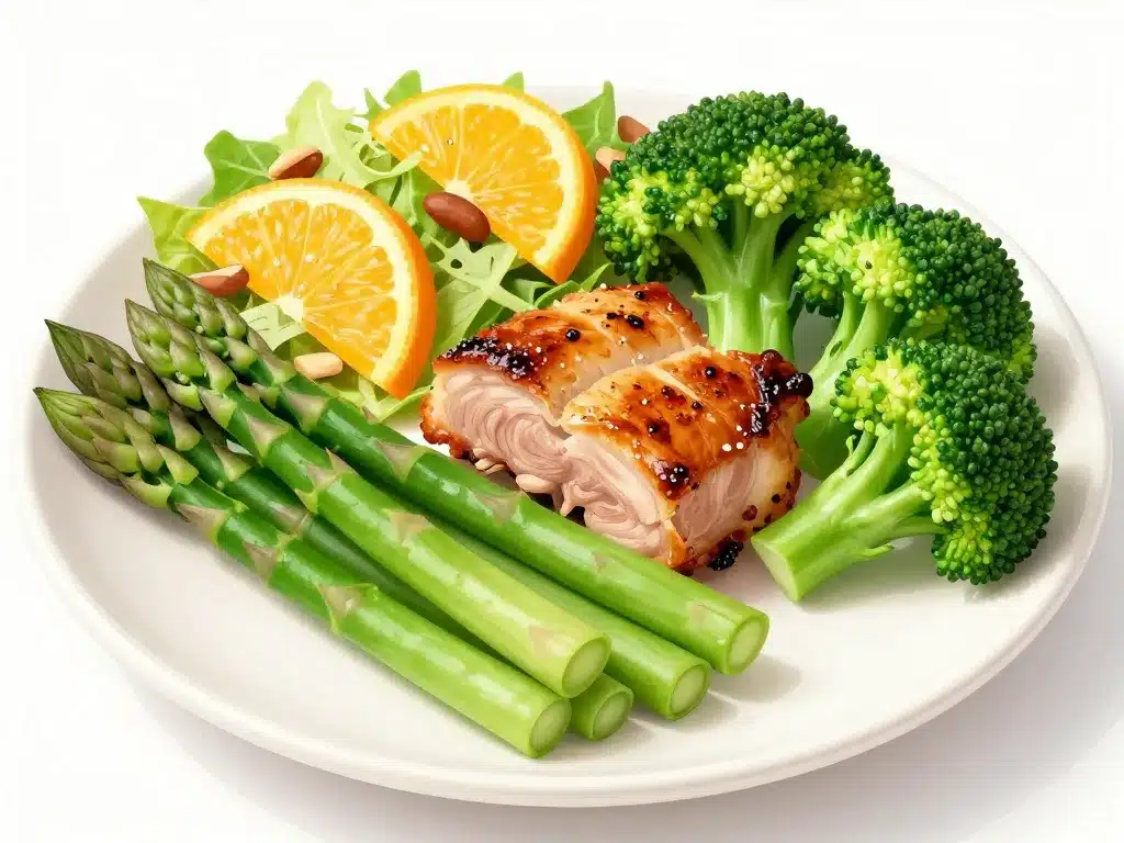 confit de canard accompagnement légumes verts et salade fraîche