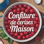 préparation confiture de cerises maison vue de haut