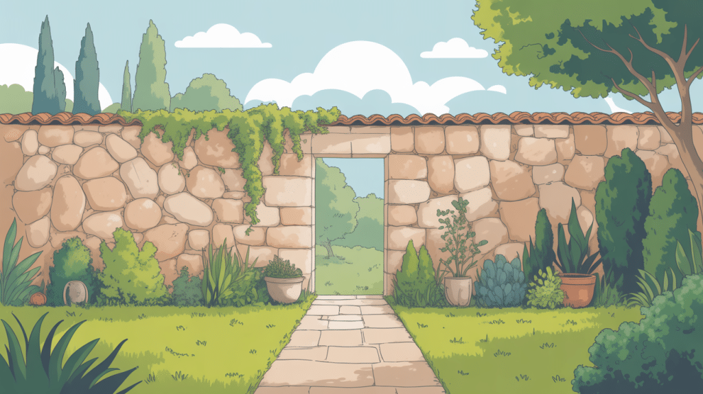 illustration consolider un mur en pierre qui penche jardin