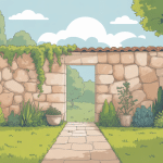 illustration consolider un mur en pierre qui penche jardin