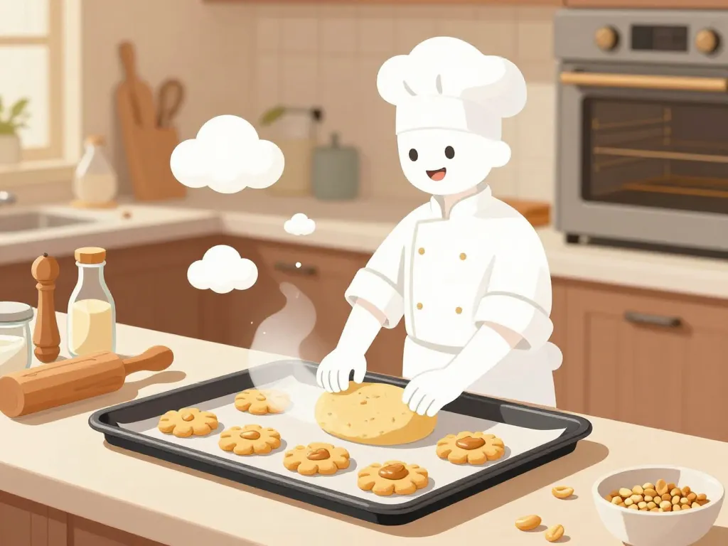 Préparation des cookies beurre de cacahuète en cuisine