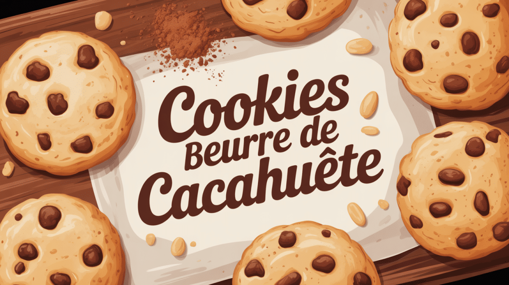 Illustration cookies beurre de cacahuète dorés et moelleux