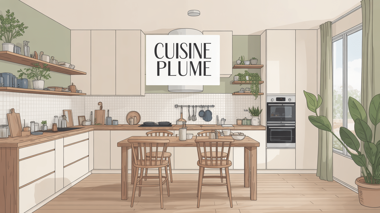 cuisine plume lumineuse et épurée