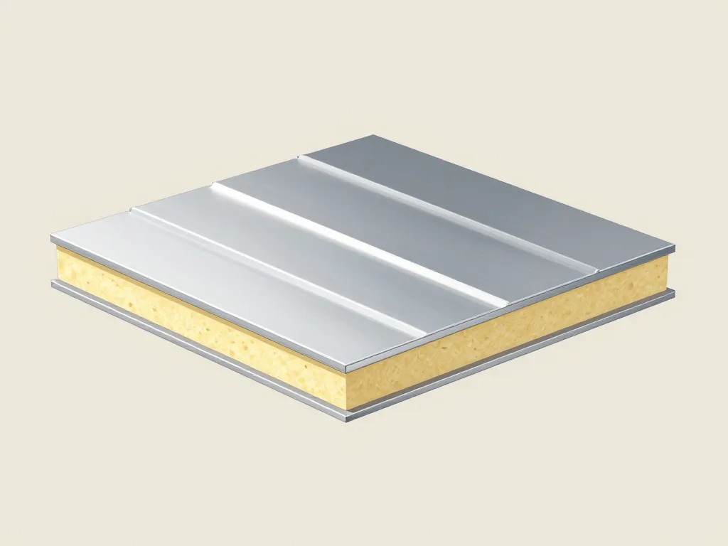 Schéma structure panneau sandwich toiture