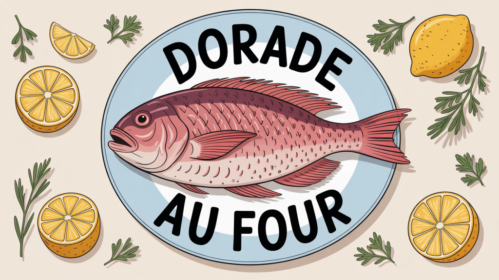 dorade au four entière dorée avec citron et herbes méditerranéennes