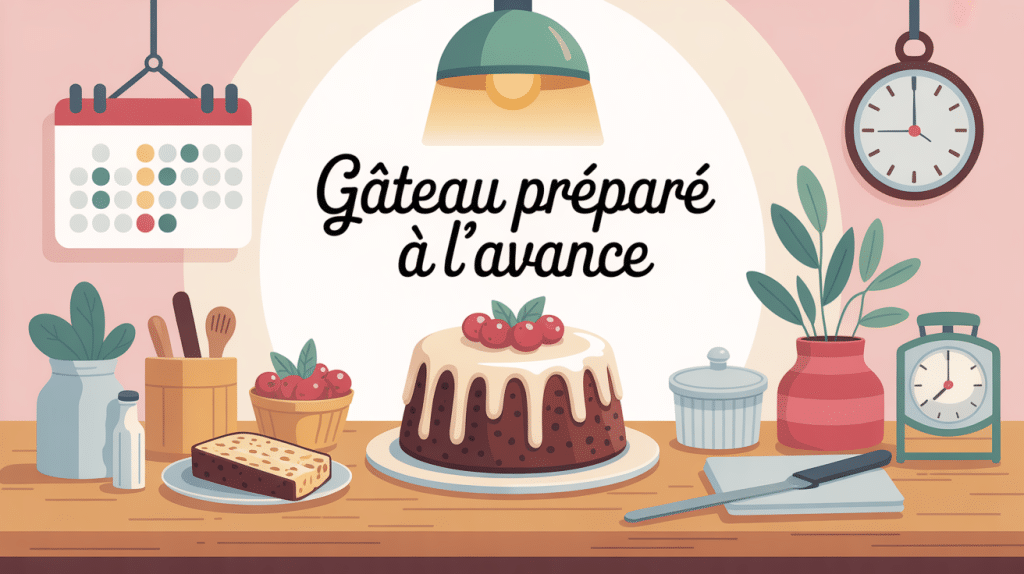 gâteau moelleux sur table pour faire un gâteau 2 jours à l'avance