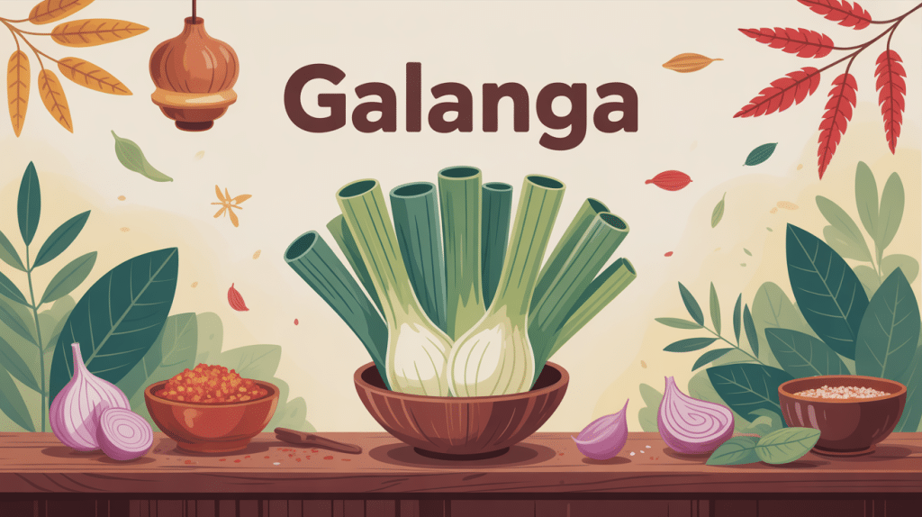 illustration racine galanga cuisine asiatique santé