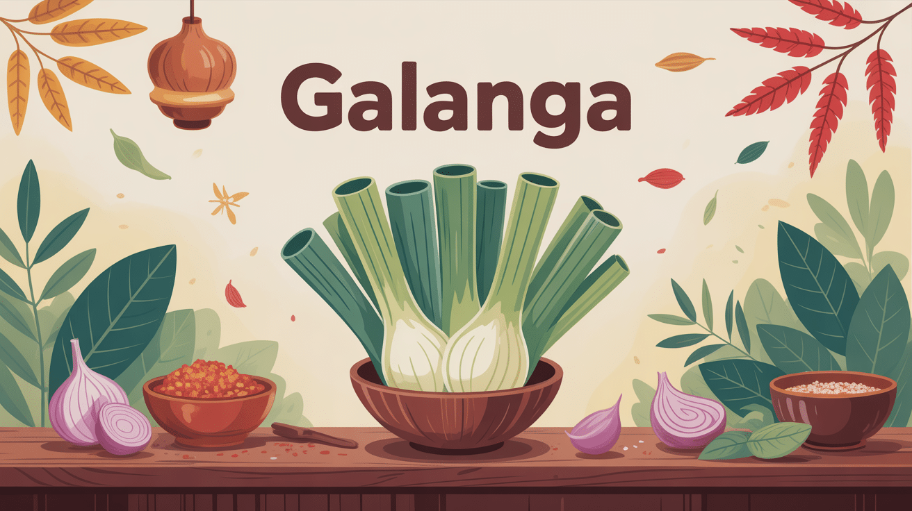 illustration racine galanga cuisine asiatique santé