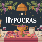 illustration hypocras vin médiéval épicé table élégante