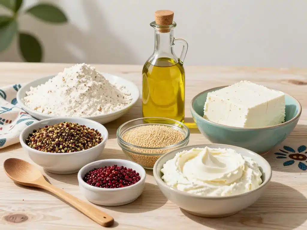 ingrédients man'ouché farine zaatar labneh fromage