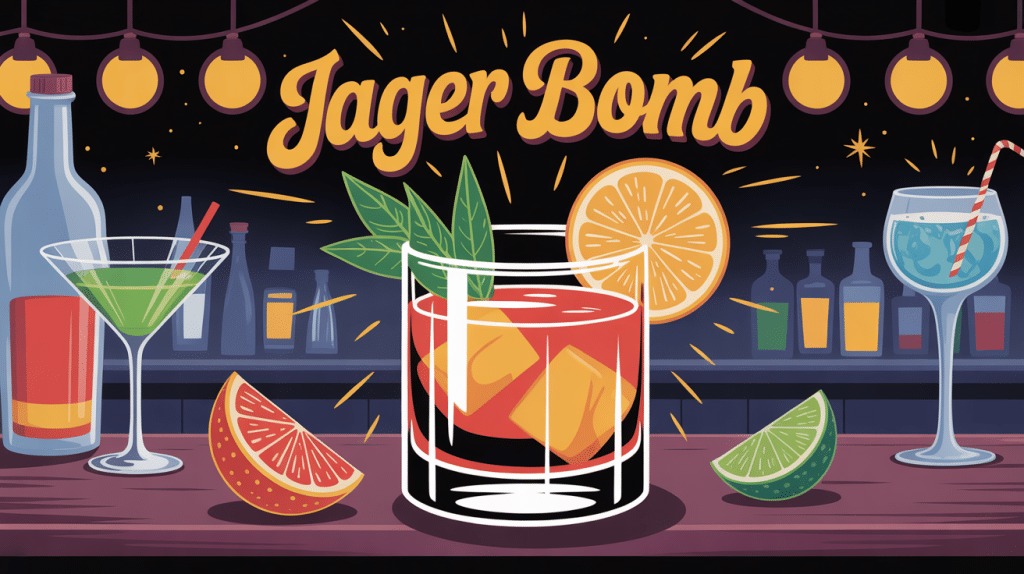 Illustration Jager Bomb ambiance de bar