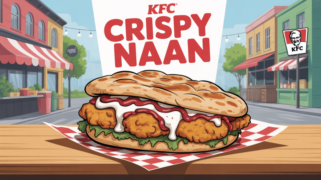 KFC Crispy Naan sandwich stylisé pain naan poulet croustillant