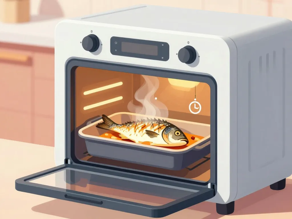 illustration cuisson dorade au four avec température