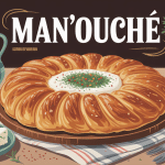 man'ouché dorée sortant du four avec zaatar