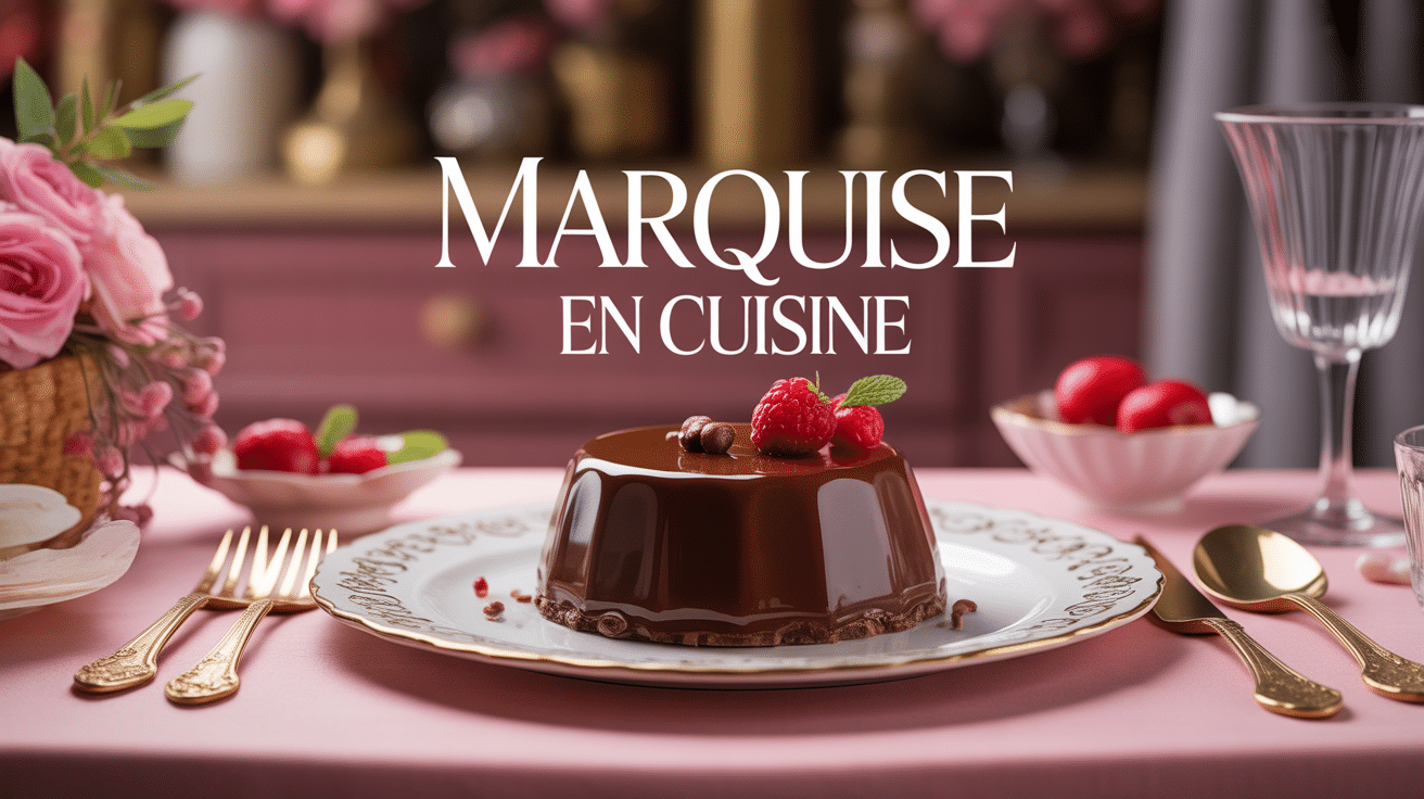 marquise en cuisine dessert chocolat fondant élégant