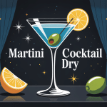 illustration raffinée martini cocktail dry bar chic