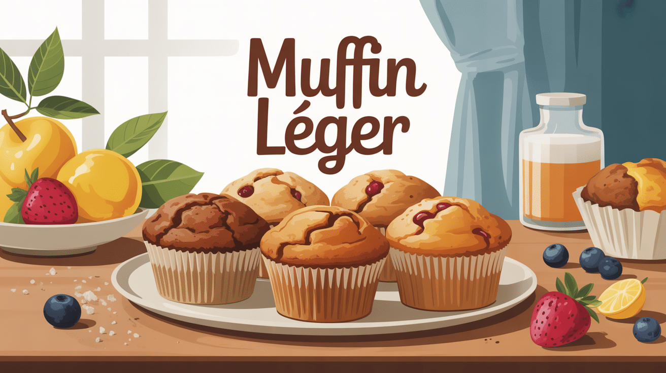 muffin léger sur une assiette avec ingrédients légers