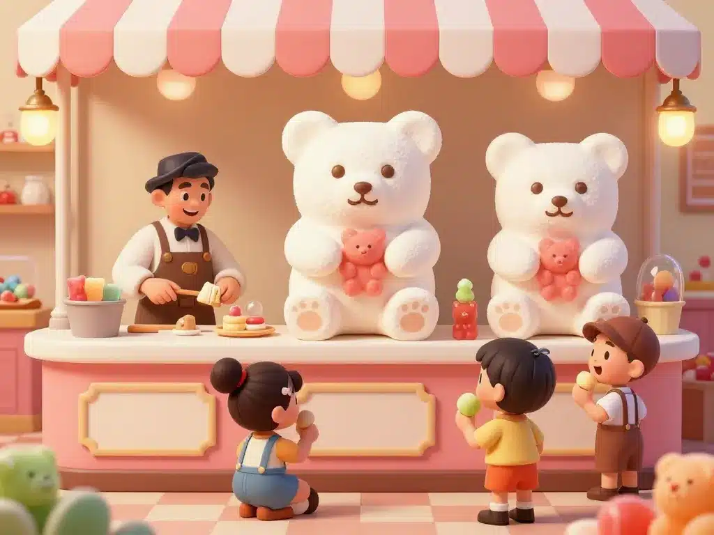 histoire de l'ourson guimauve confiseur enfants boutique