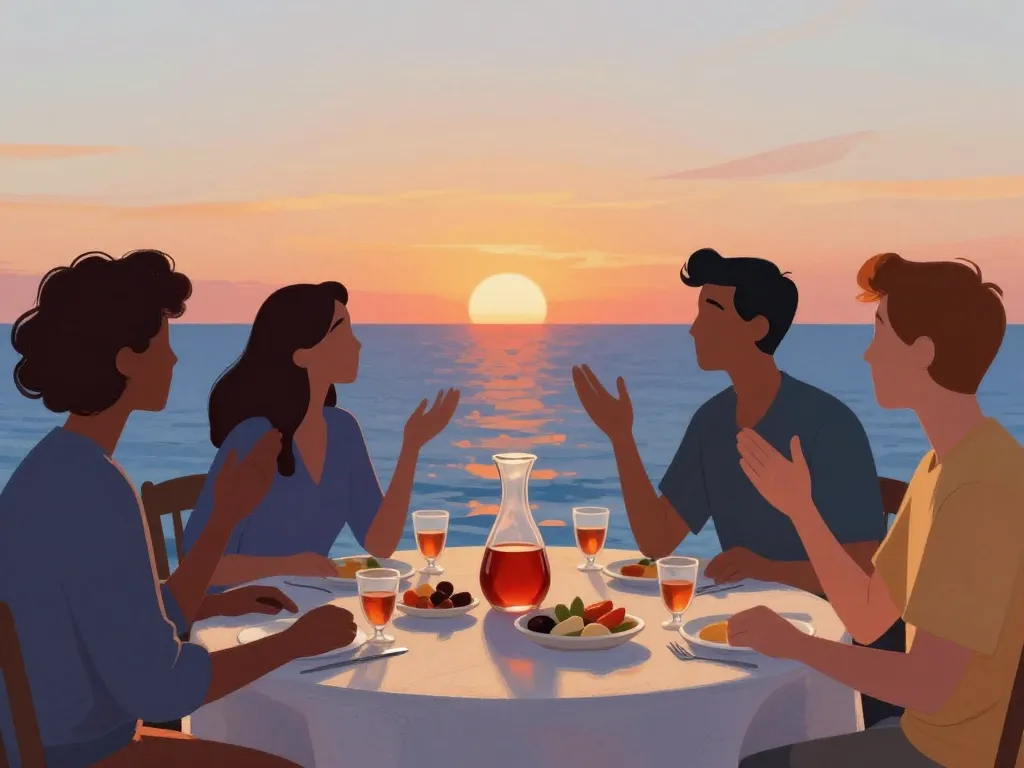 ouzo degustation table mezze ambiance mediterraneenne