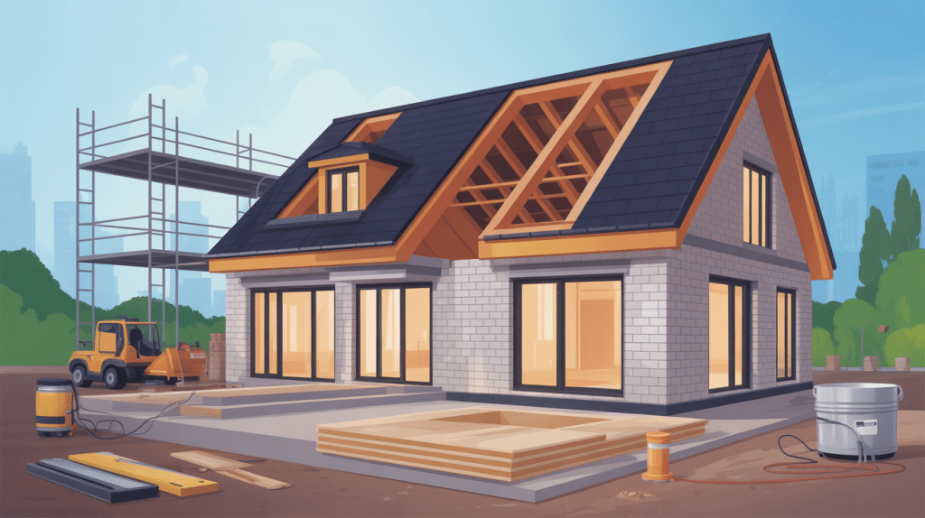 Vue en coupe panneau sandwich toiture moderne