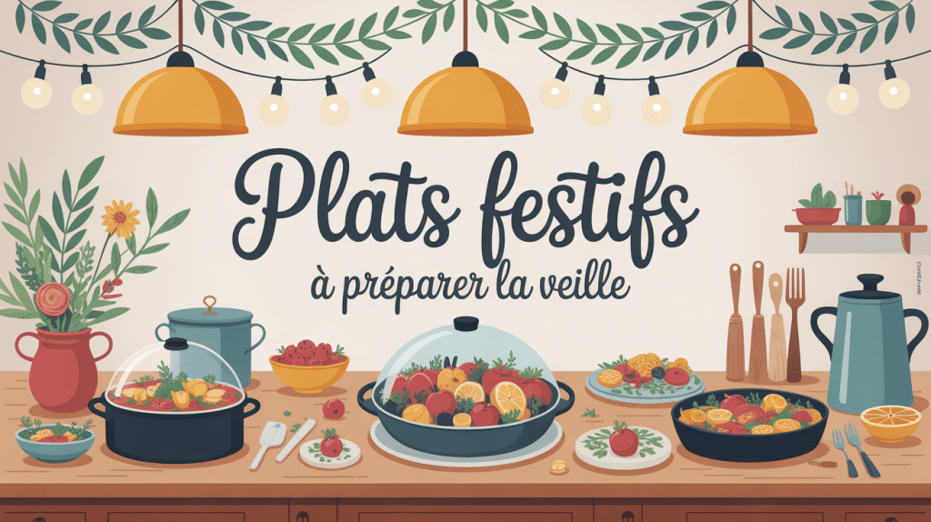 plats festifs à faire la veille sur table dressée ambiance fête