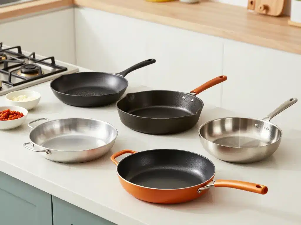 poele a pancake aluminium fonte inox sur plan de travail