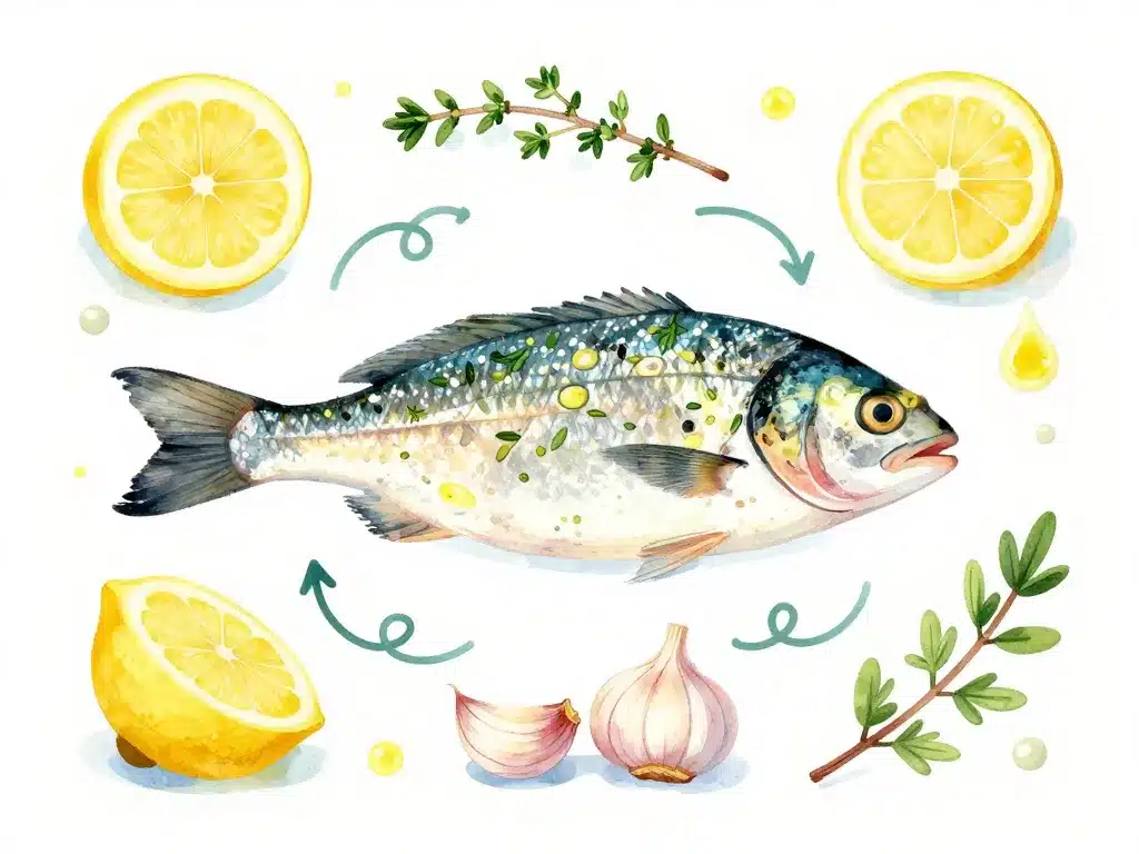 préparation dorade au four avec citron thym et aromates