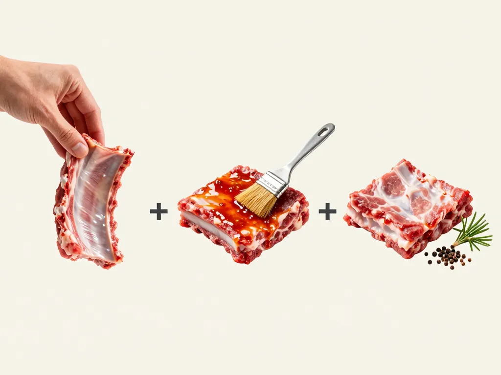 préparation travers de porc membrane marinade et épices