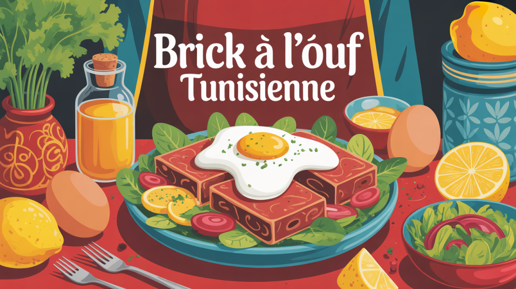 recette brick à l'oeuf tunisienne présentation traditionnelle sur table méditerranéenne