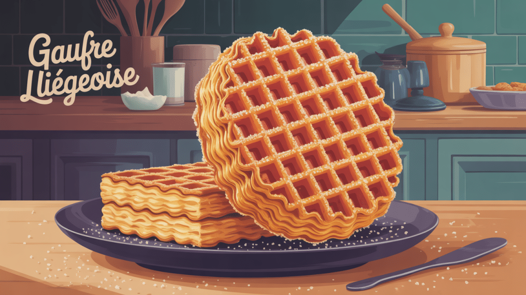 recette gaufre liegeoise sur fond cuisine belge sucre perle