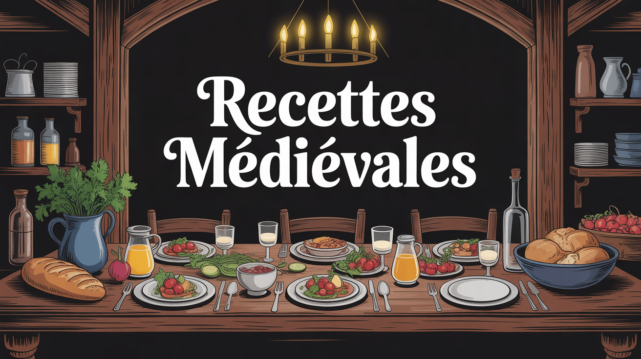 recette medieval table banquet cuisine salle chaleureuse