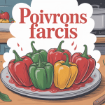 recette poivrons farcis illustrée en cuisine conviviale