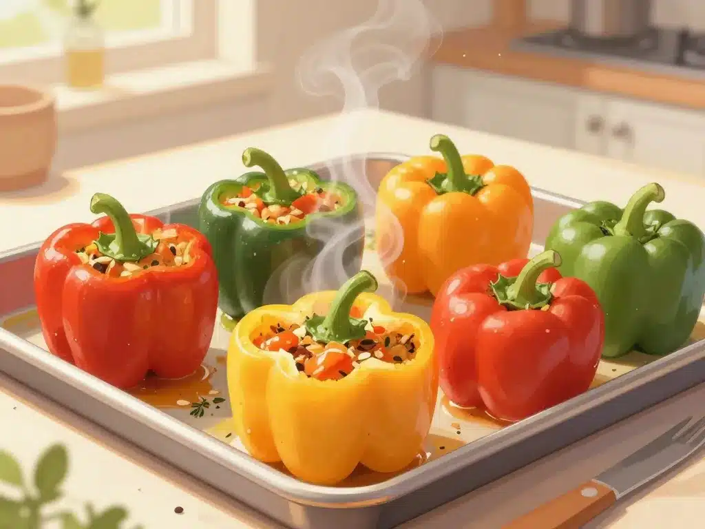 recette poivrons farcis cuisson texture juteuse