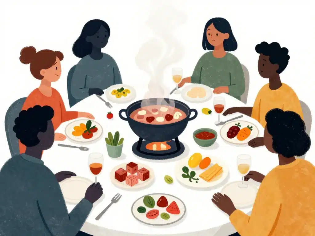 variantes de recette viande à fondue à la poêle sur table