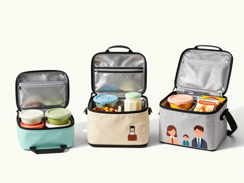 comparatif visuel de sac repas isotherme selon capacité