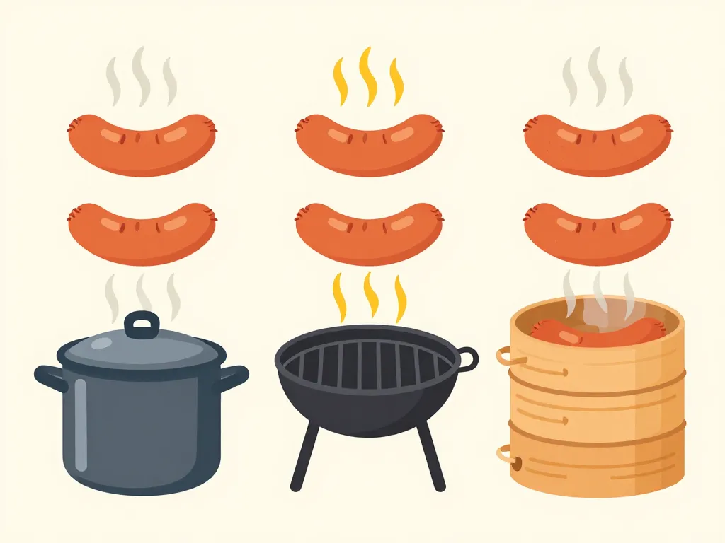 méthodes de cuisson saucisse pour hot dog visuel