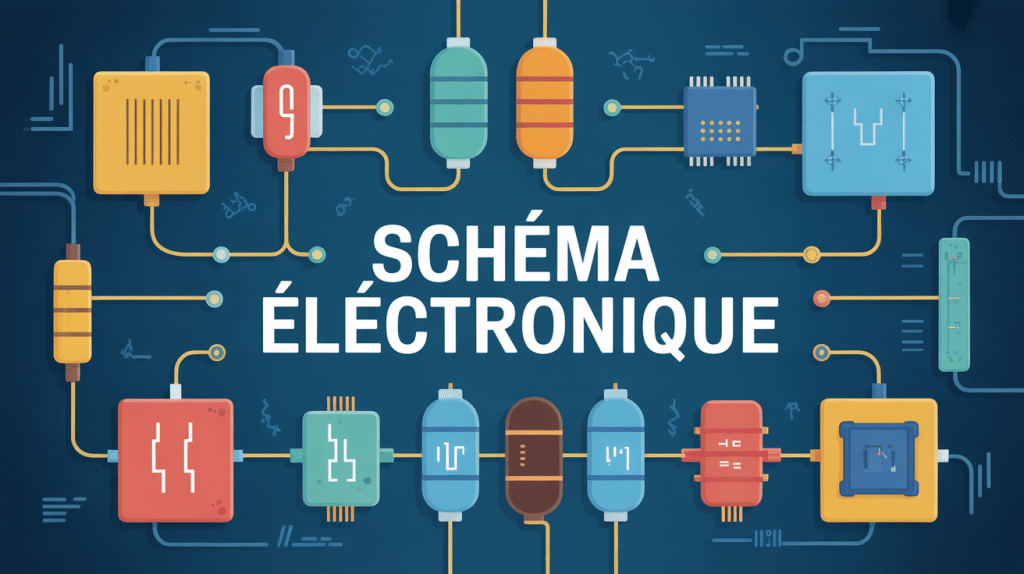 illustration vectorielle schema electronique symboles